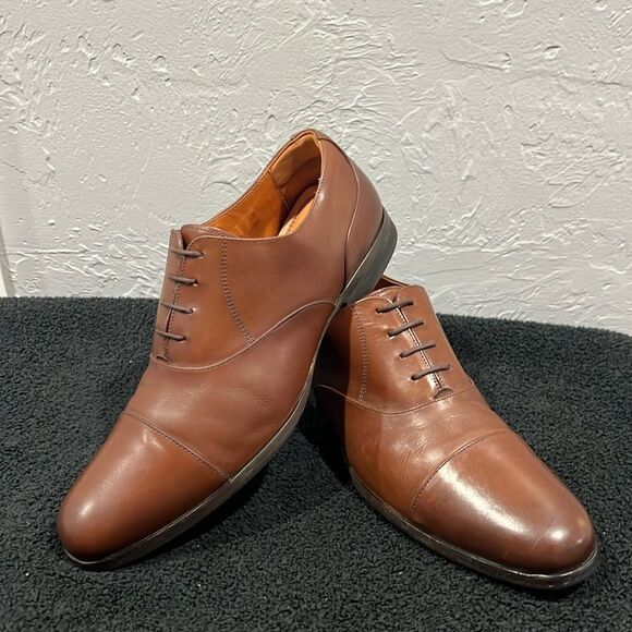 🔥🔥 Wolf & Shepherd Oxford Closer Cap Toe Brown Maple Leather Shoes Sz 11 - EUC - Picture 1 of 13